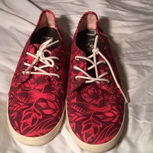 Red/Orange Flower Vans